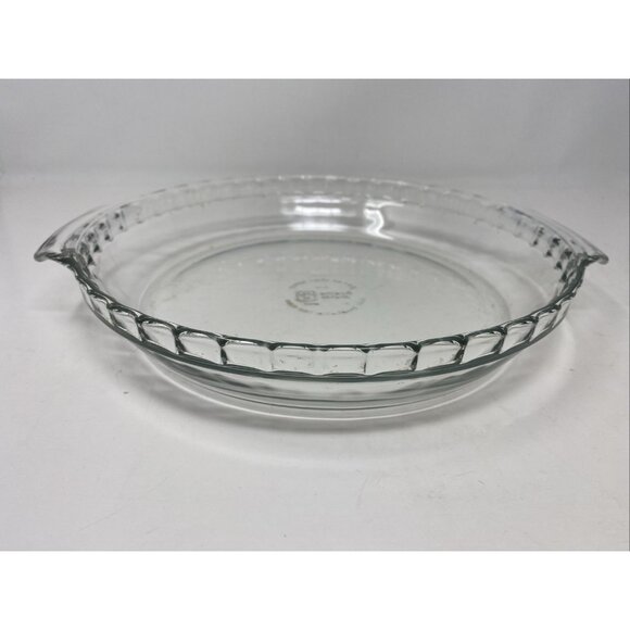 Vintage Anchor Hocking Fire King #470 Clear Glass 10" Pie Plate Deep Dish Fluted - Picture 2 of 6